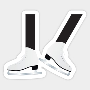 White Ice Skates Sticker